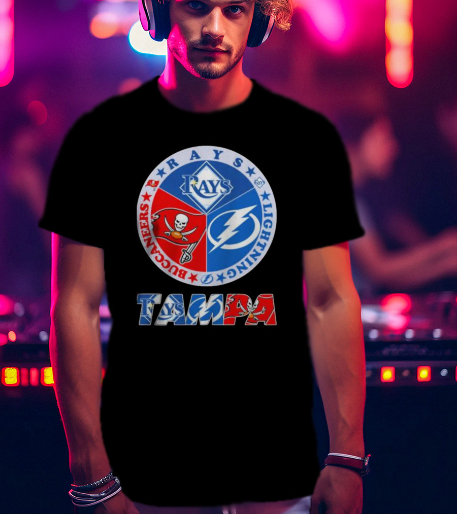 Tampa City Buccaneers Lightning Rays Team Sports T-Shirt