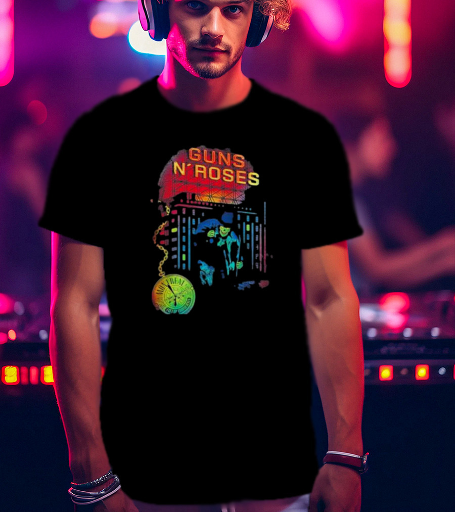 Guns N’ Roses Montreal Reflective Pocket Watch Buildings T-Shirt