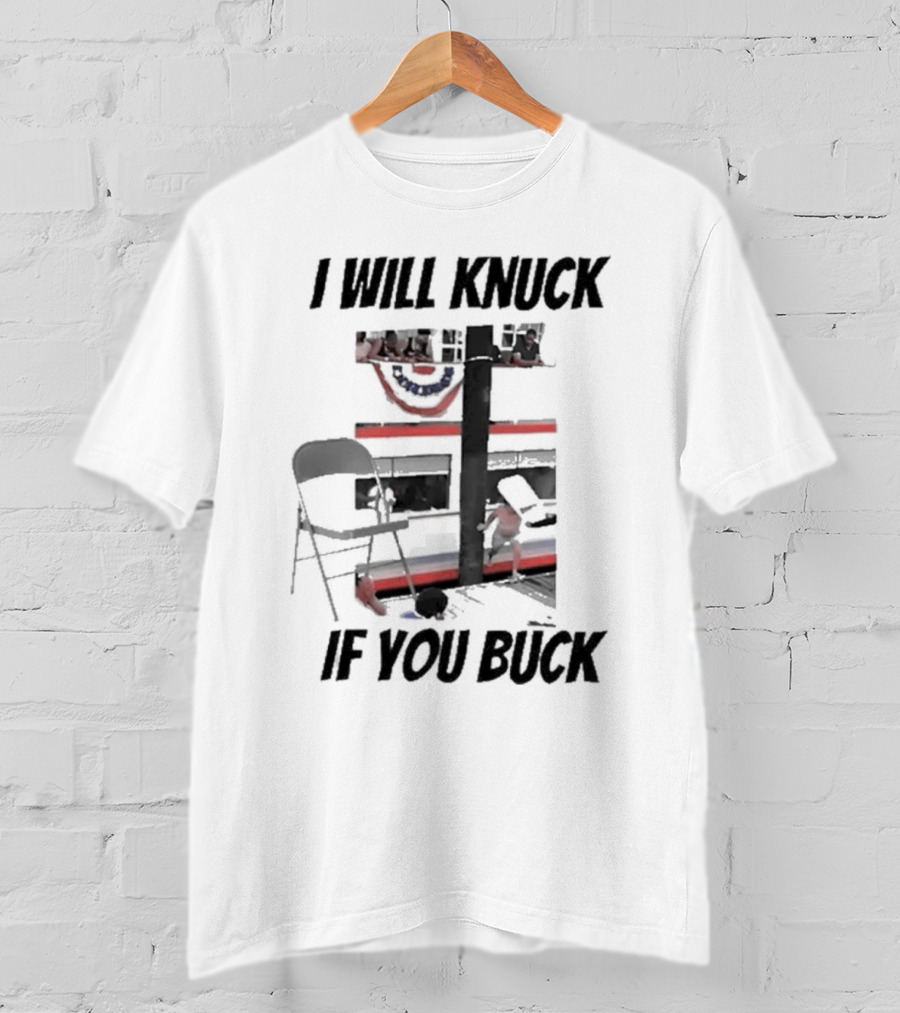 I Will Knuck If You Buck Montgomery River Boat Chair Scene T-Shirt