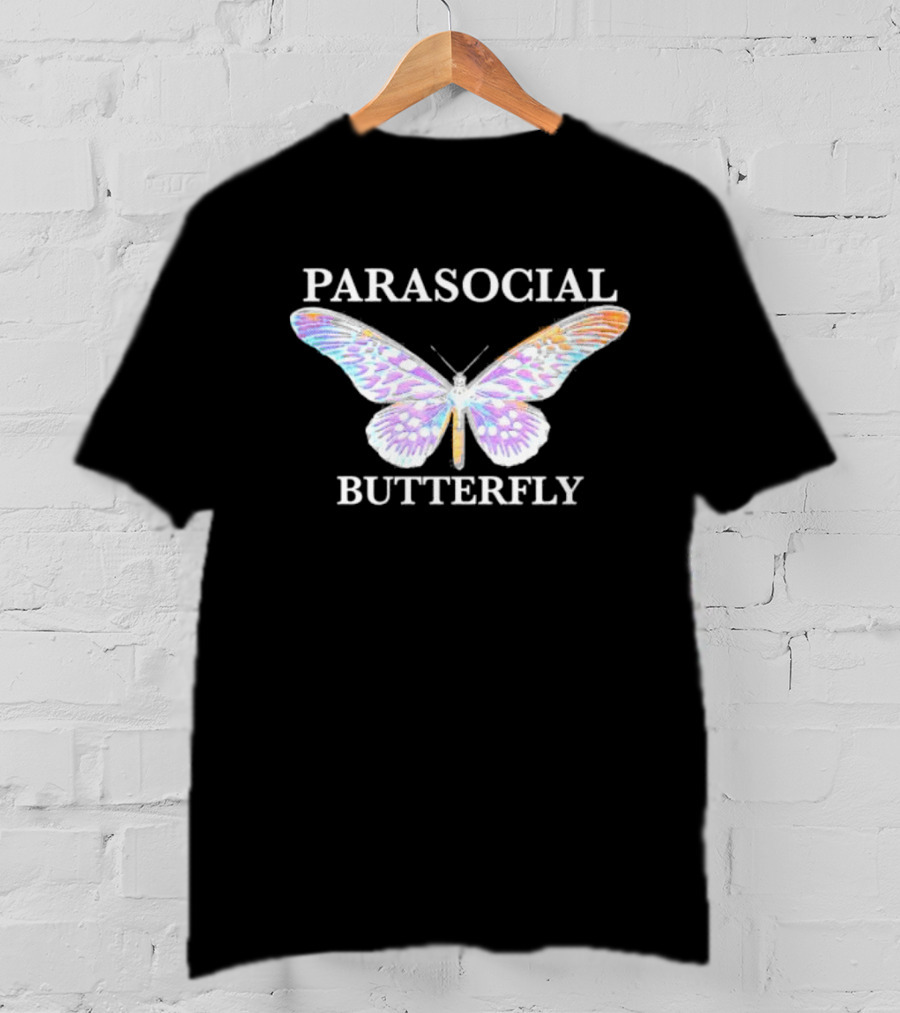 Parasocial Butterfly Rainbow Holographic T-Shirt