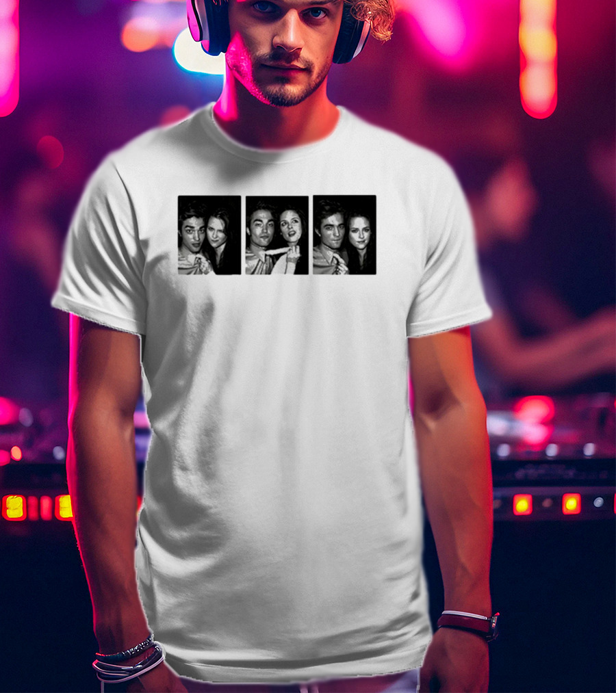 Robert Pattinson Kristen Stewart Photo Booth Strip T-Shirt