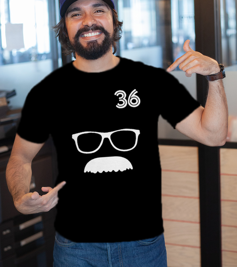 Trending Jays Fans Wearing 36 Davis Schneider Glasses And Moustache T-Shirt