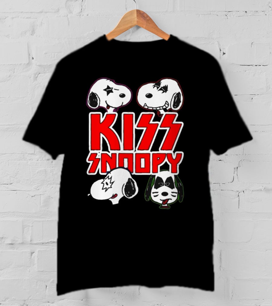 KISS Band Snoopy Peanuts Crossover Characters T-Shirt