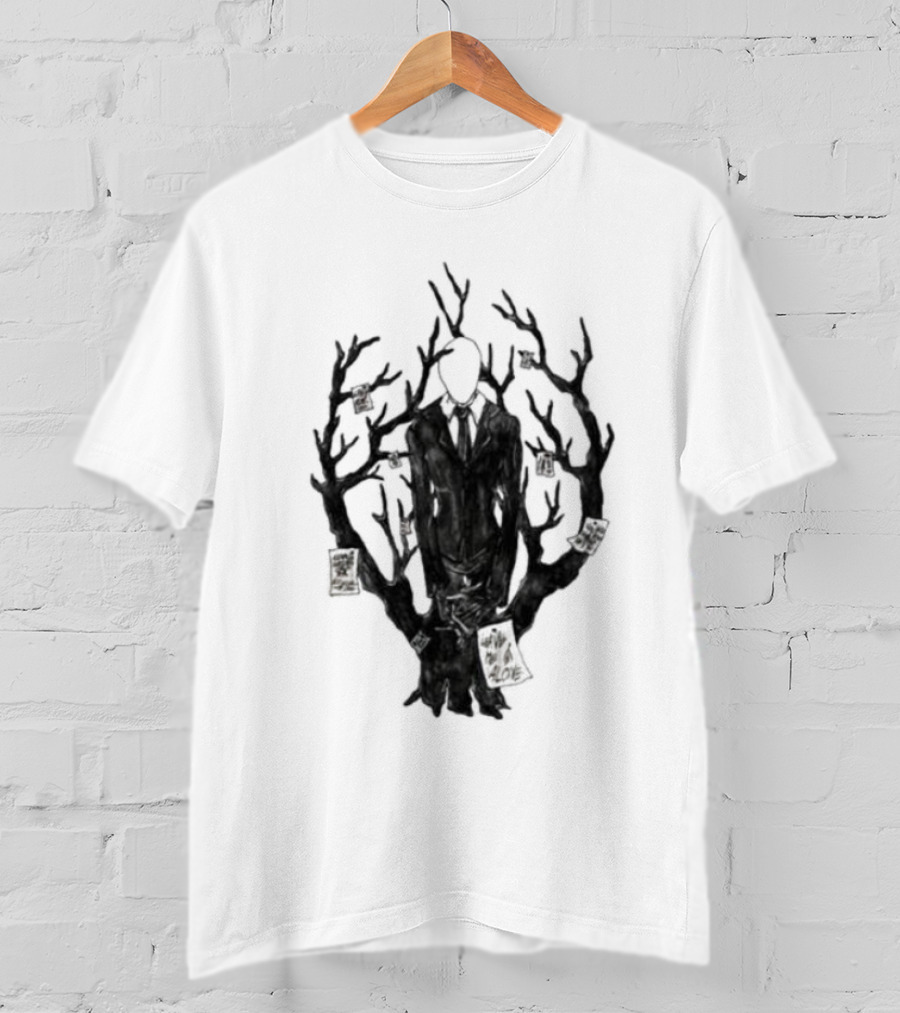 Slenderman III Halloween Tree Branches Cards T-Shirt