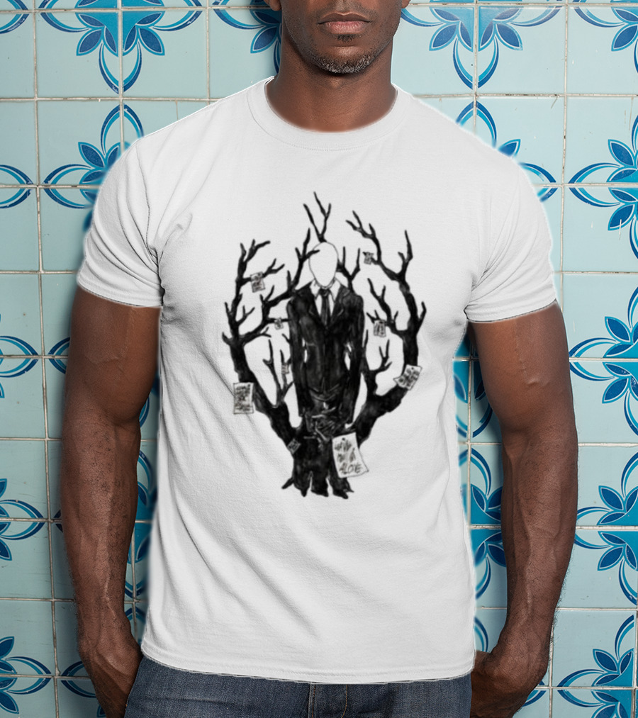 Slenderman III Halloween Tree Branches Cards T-Shirt
