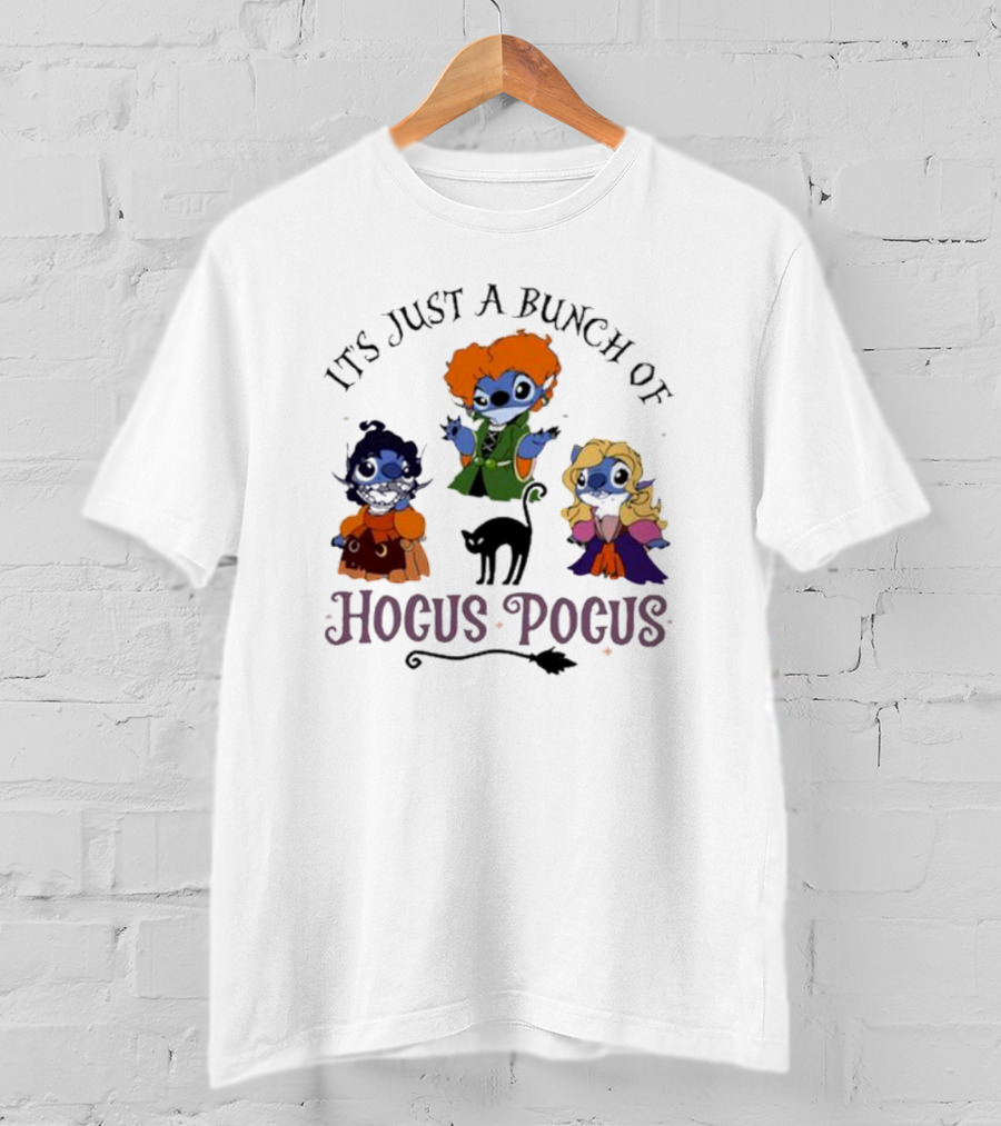 It's Just A Bunch Of Hocus Pocus Halloween Stitch Characters T-Shirt