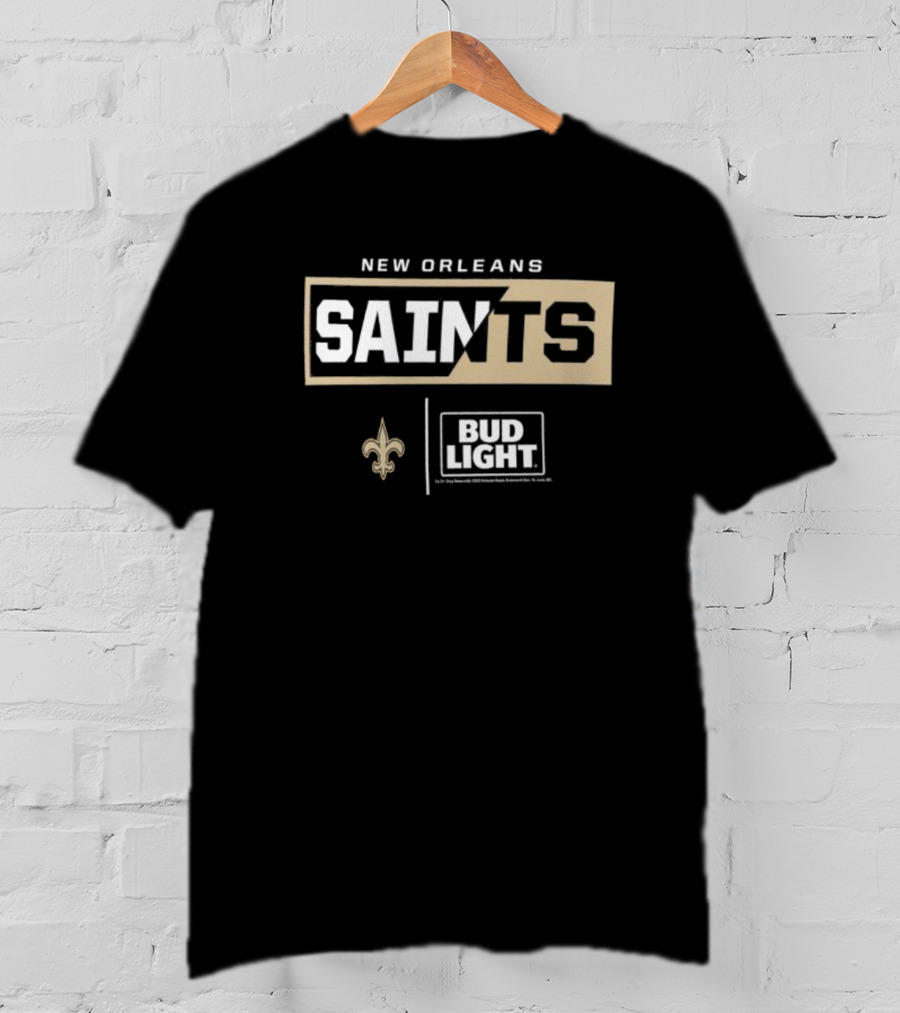 New Orleans Saints Bud Light Fleur-De-Lis NFL Collaboration T-Shirt