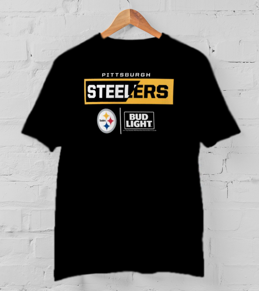 Pittsburgh Steelers Bud Light Collaboration NFL Team T-Shirt