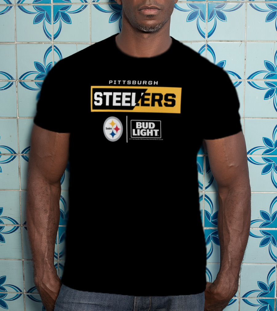 Pittsburgh Steelers Bud Light Collaboration NFL Team T-Shirt