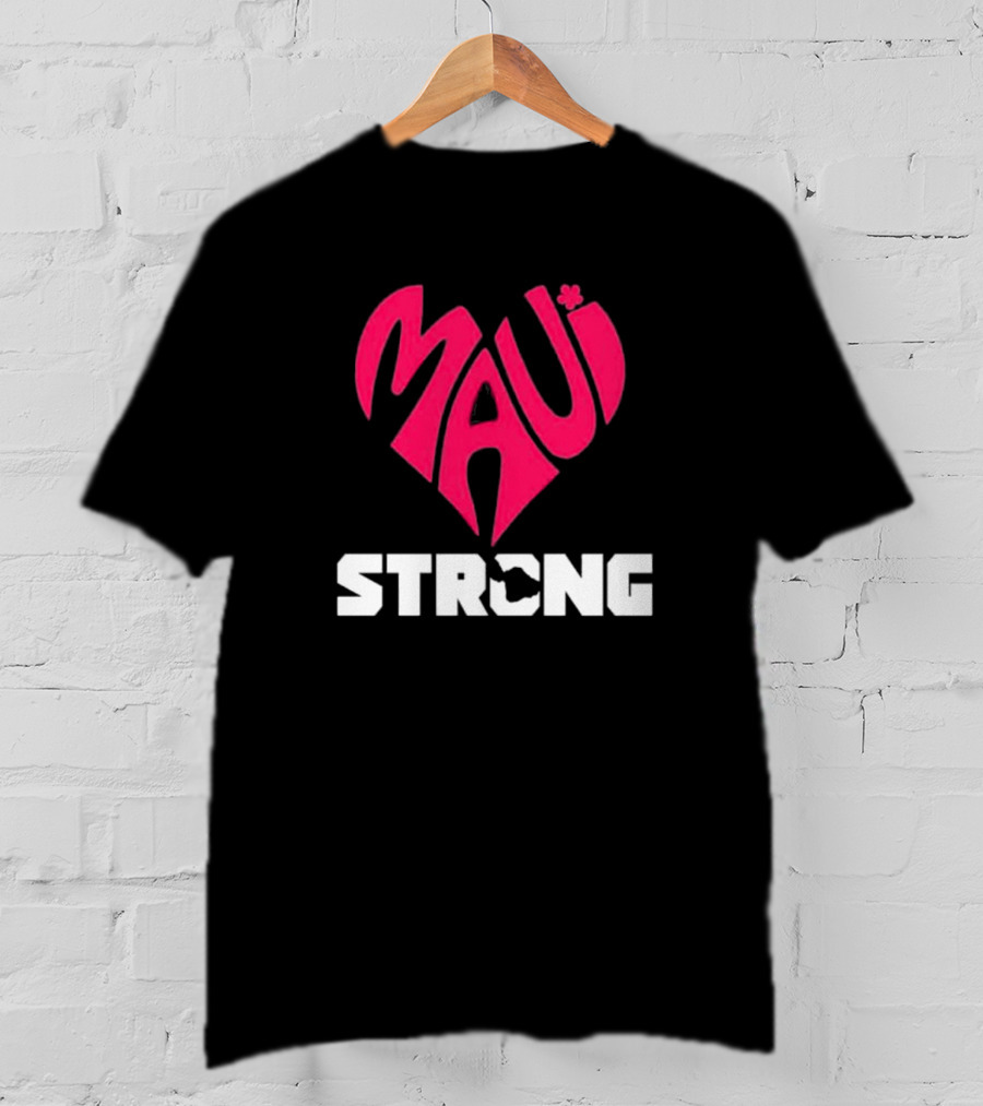 Maui Heart Strong Symbol In Pink T-Shirt