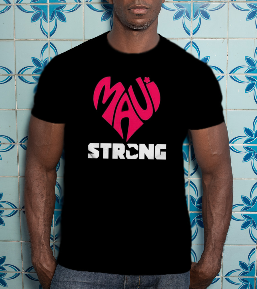Maui Heart Strong Symbol In Pink T-Shirt