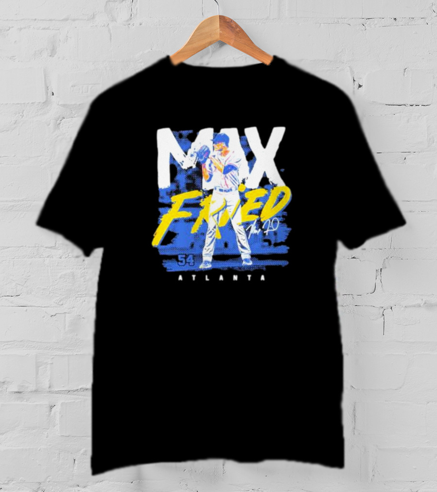Max Fried 54 Atlanta Braves MLBPA Signature Baseball Pitcher T-Shirt