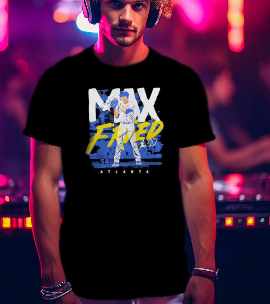 Max Fried 54 Atlanta Braves MLBPA Signature Baseball Pitcher T-Shirt