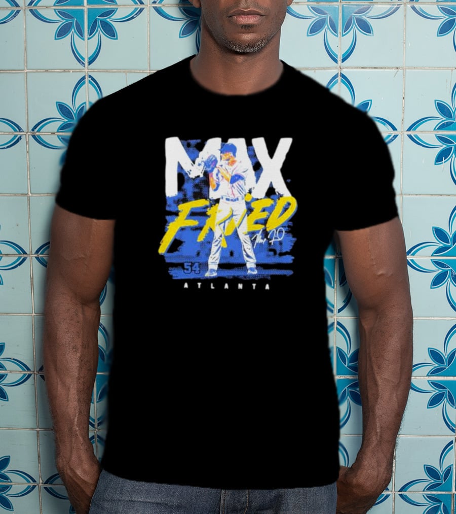 Max Fried 54 Atlanta Braves MLBPA Signature Baseball Pitcher T-Shirt