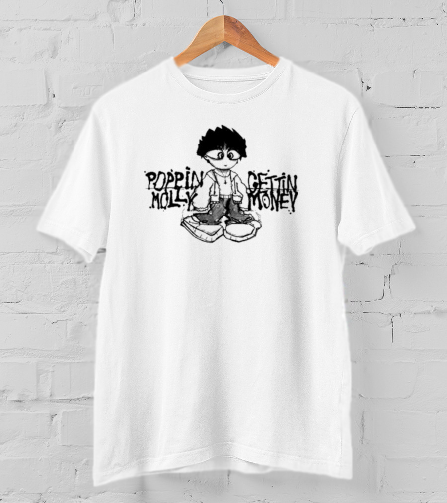 Poppin’ Molly Gettin’ Money Anime-Style Character T-Shirt