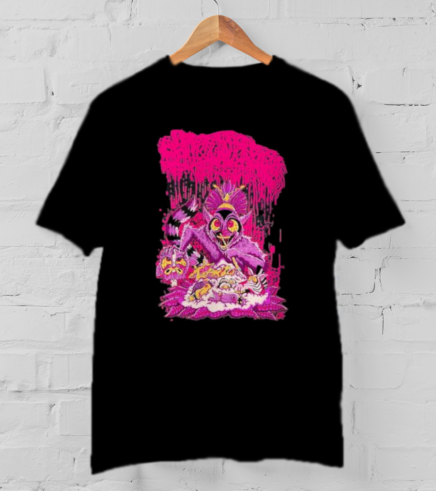 Sanguisugabogg Madagascar Lemur Creature In Psychedelic Pink With Dripping Effect T-Shirt