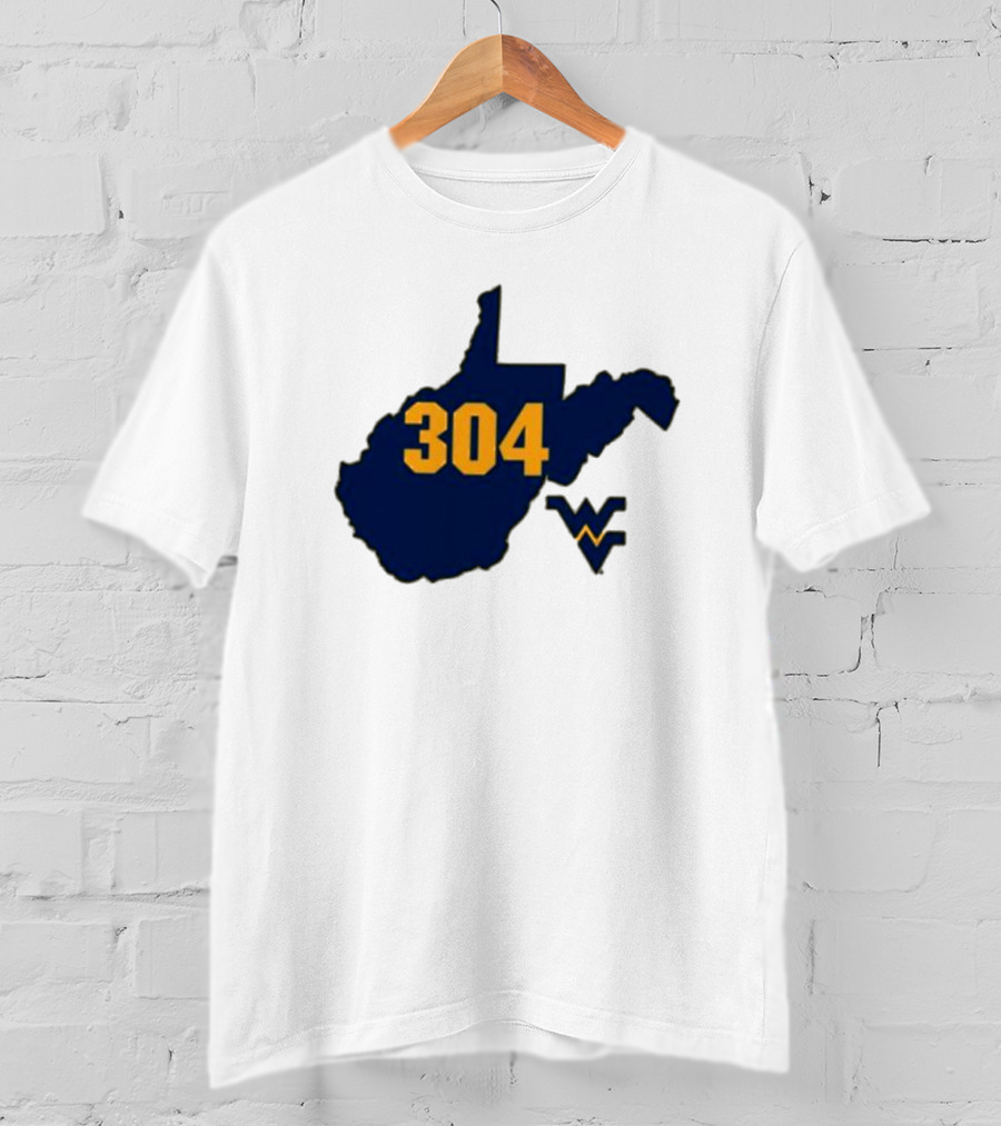 WVU 304 West Virginia State Map With Iconic T-Shirt
