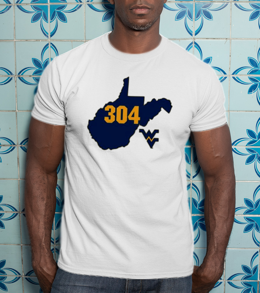 WVU 304 West Virginia State Map With Iconic T-Shirt