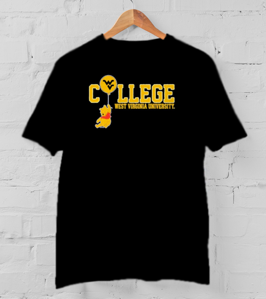 WVU Pooh Balloon West Virginia University College T-Shirt