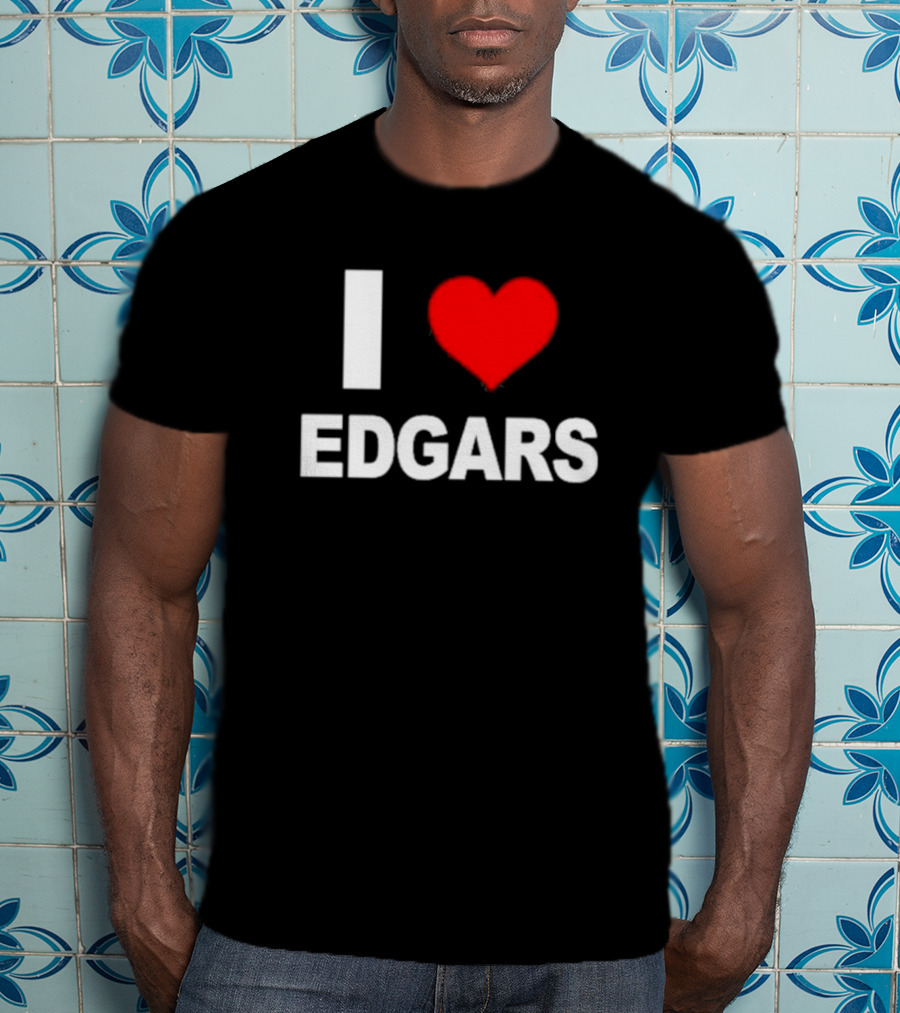 Ellaloca I Love Edgars Bold Red Heart T-Shirt