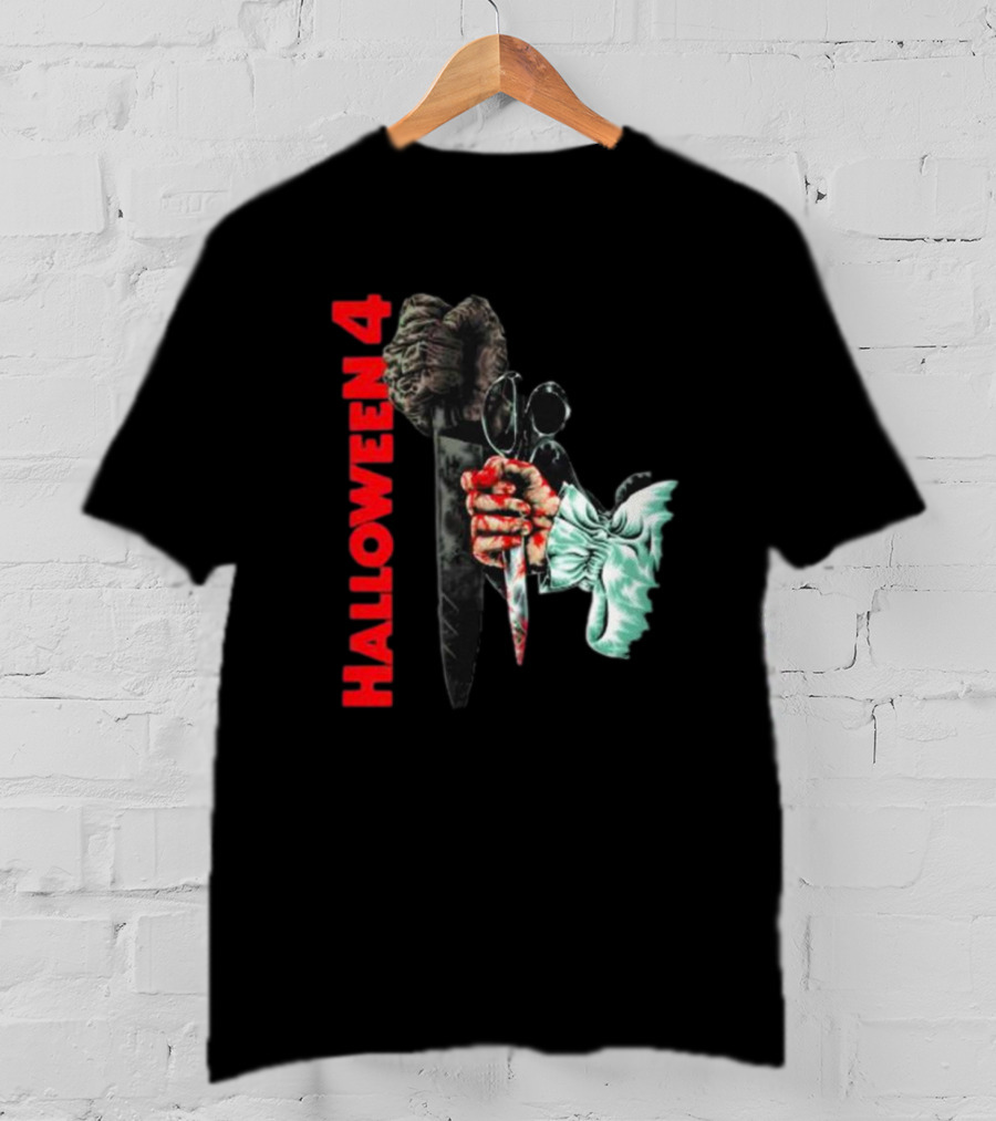 Halloween 4 Shadow Of The Shape Mask Knife Hand T-Shirt