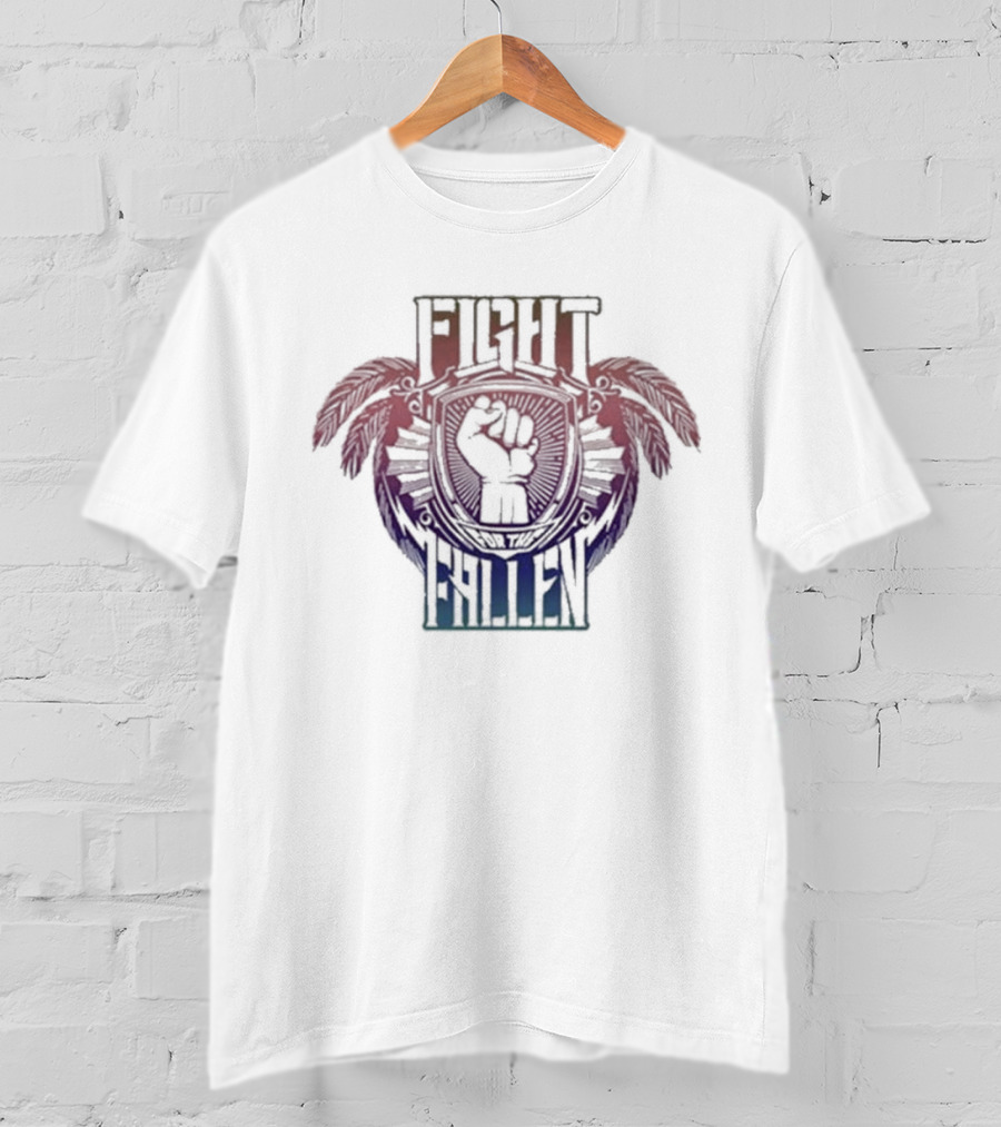 Maui Strong Fight For The Fallen Raised Fist With Feather Accents T-Shirt