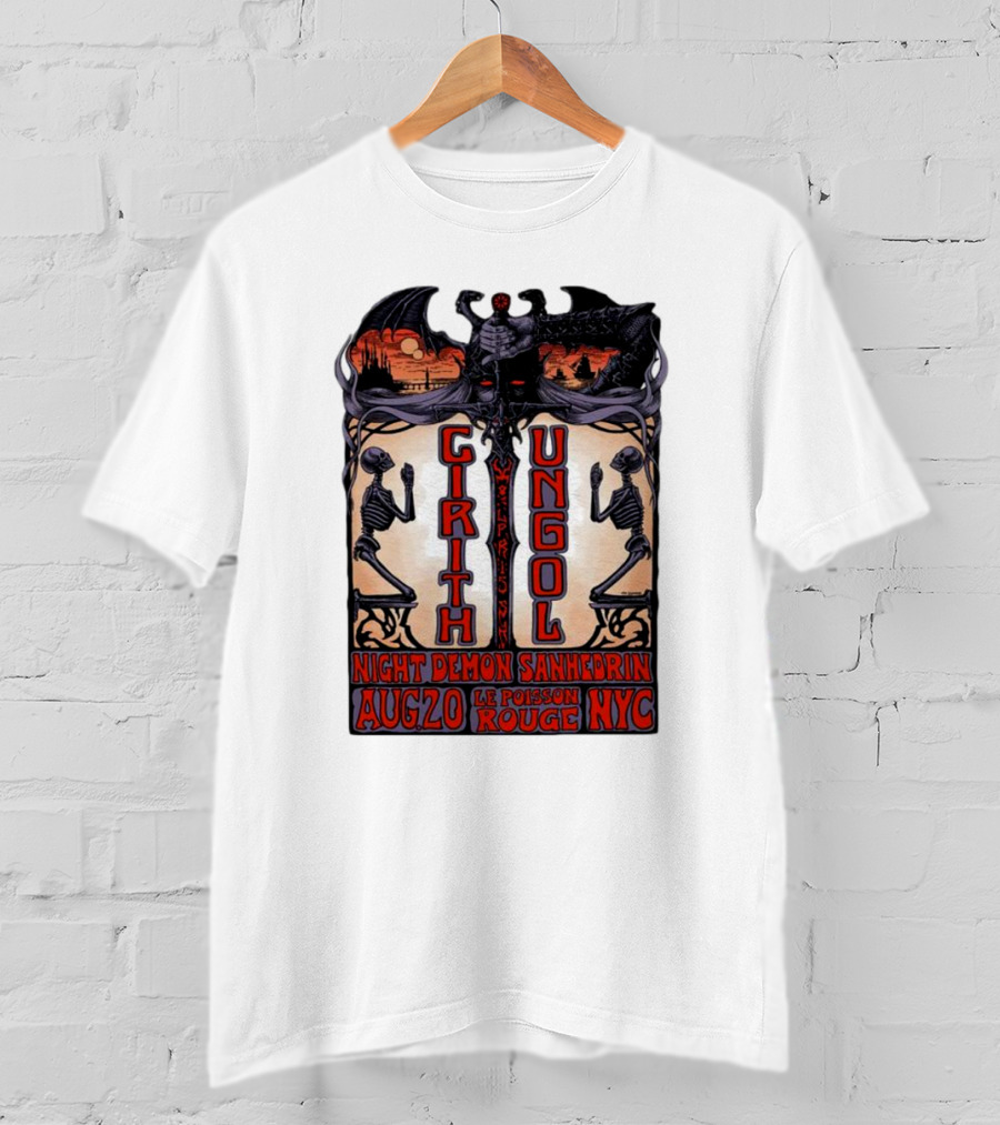 Cirith Ungol Night Demon Sanhedrin Aug 20 Le Poisson Rouge NYC T-Shirt