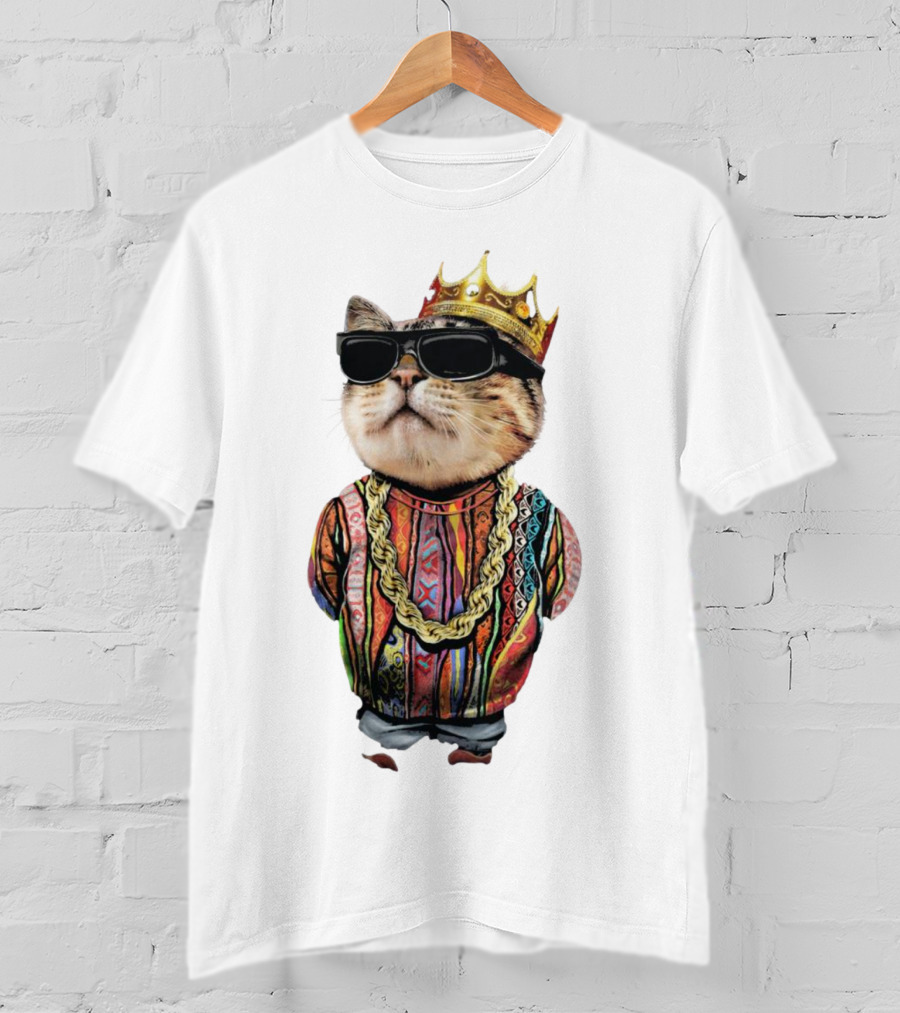 Big Paw Paw Cat With Crown And Shades T-Shirt
