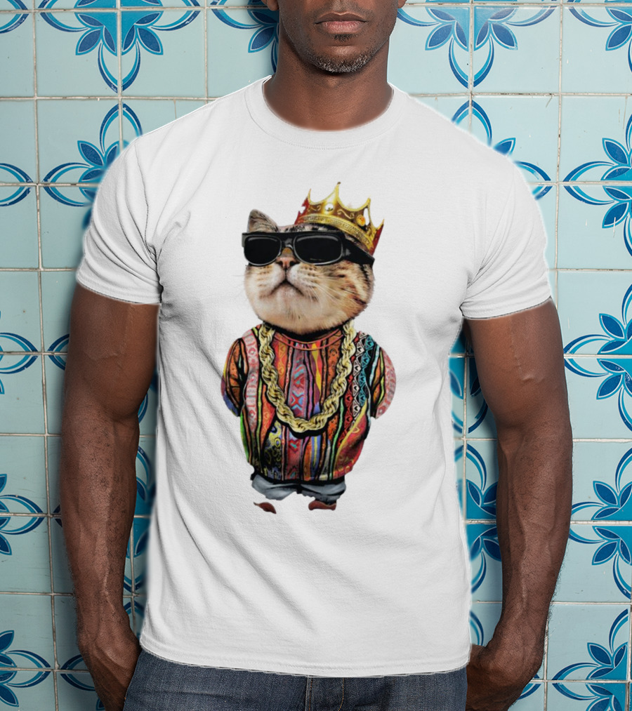 Big Paw Paw Cat With Crown And Shades T-Shirt