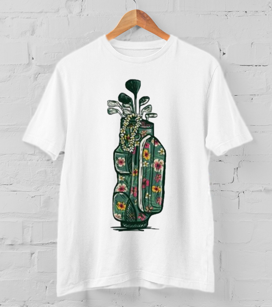 Golf Maui Pocket Hawaiian Floral Golf Bag T-Shirt