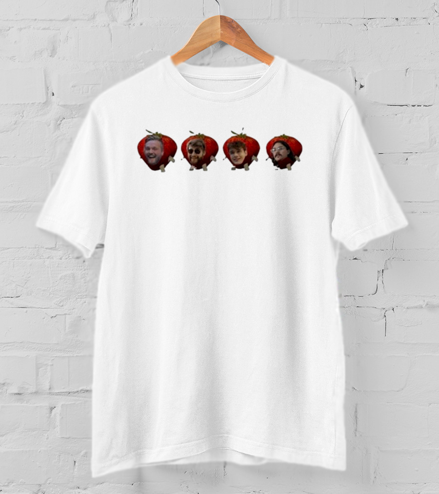 Lovejoy Band Members As Strawberries Visual Mashup T-Shirt