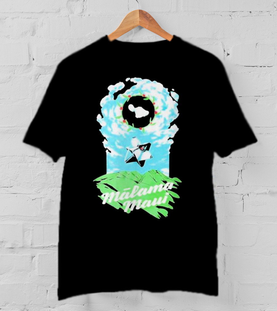 Mālama Maui Island Clouds Green Land T-Shirt
