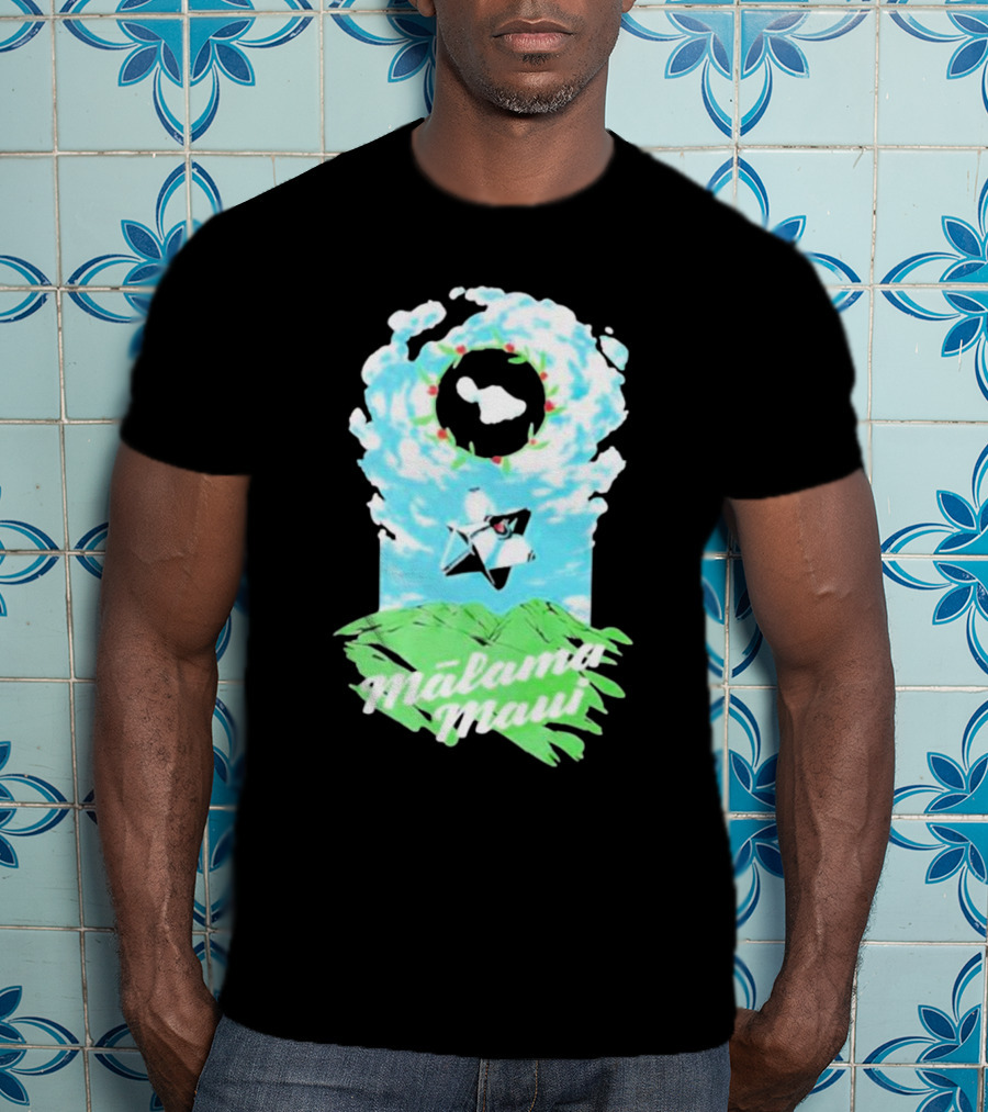 Mālama Maui Island Clouds Green Land T-Shirt