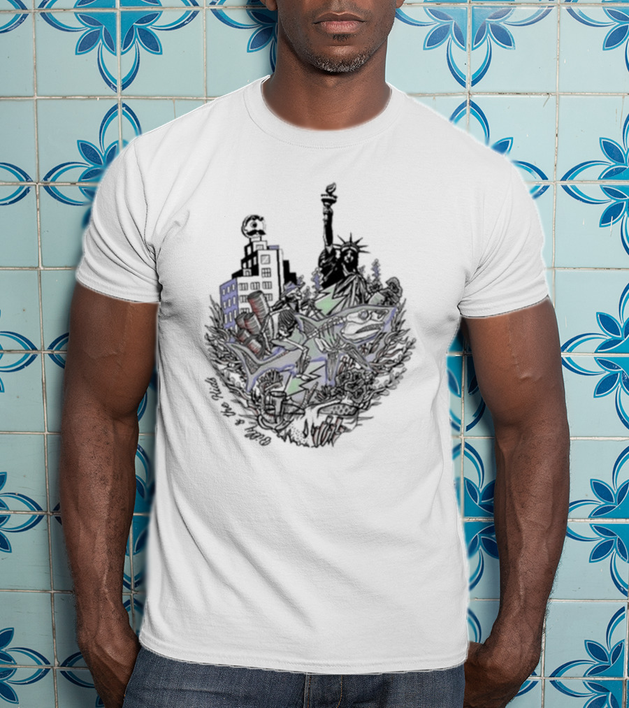 New Billy The Kid Dead On The Water Event Limited Liberty Shark City Night T-Shirt