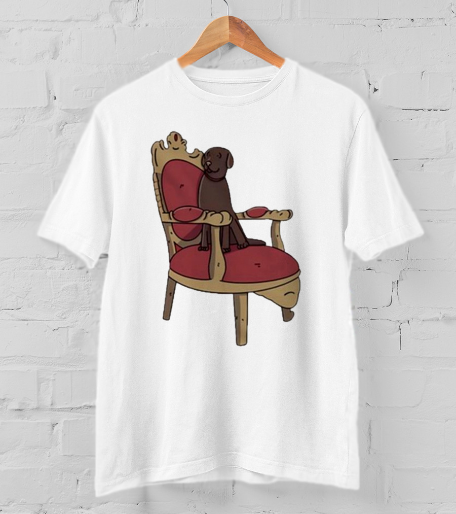 Poorly Drawn Arsenal Dog On Ornate Chair T-Shirt