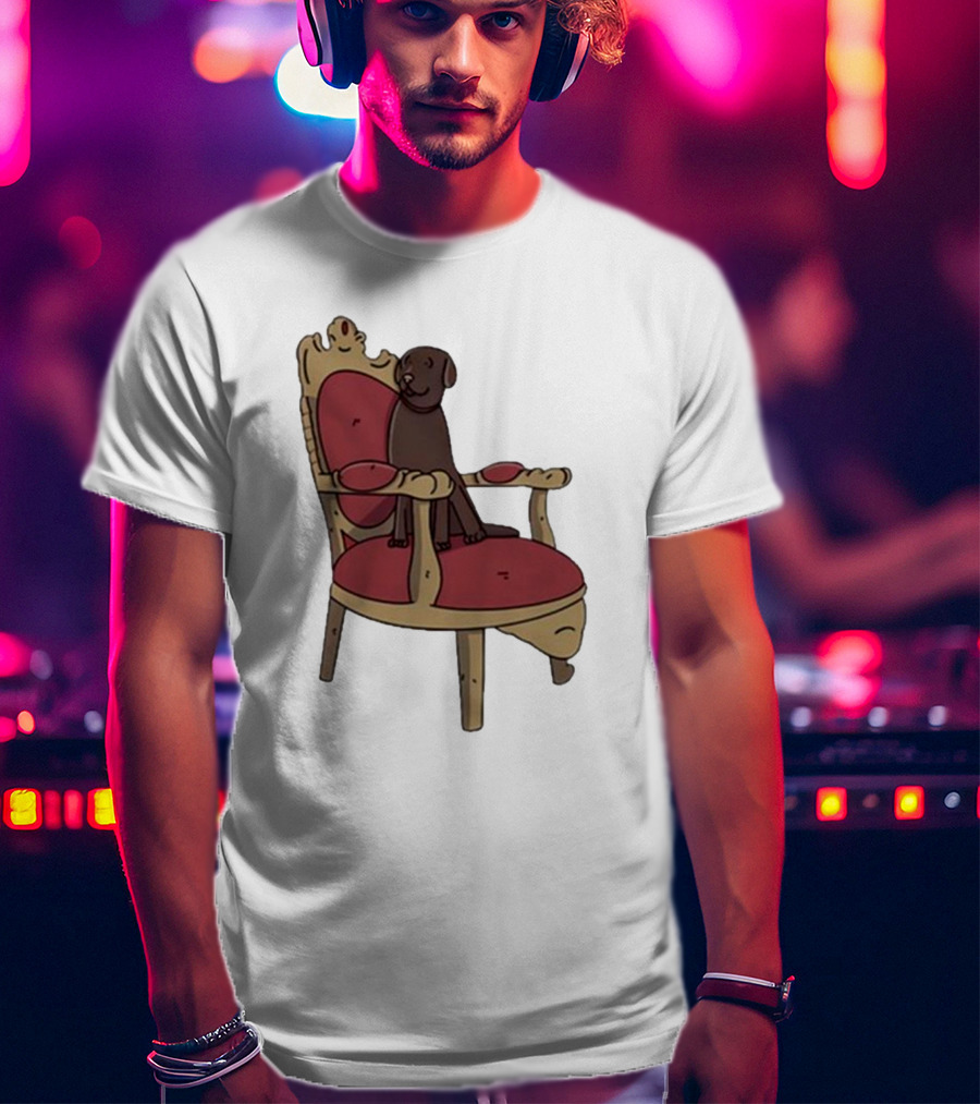 Poorly Drawn Arsenal Dog On Ornate Chair T-Shirt