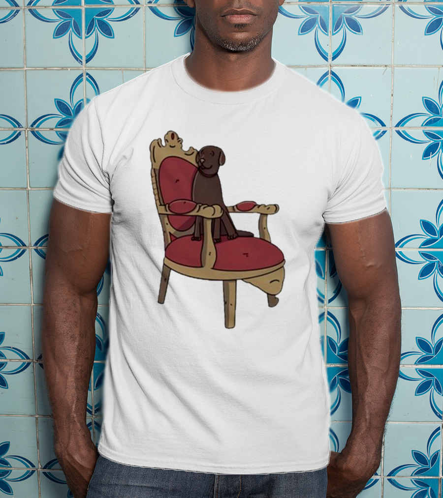 Poorly Drawn Arsenal Dog On Ornate Chair T-Shirt