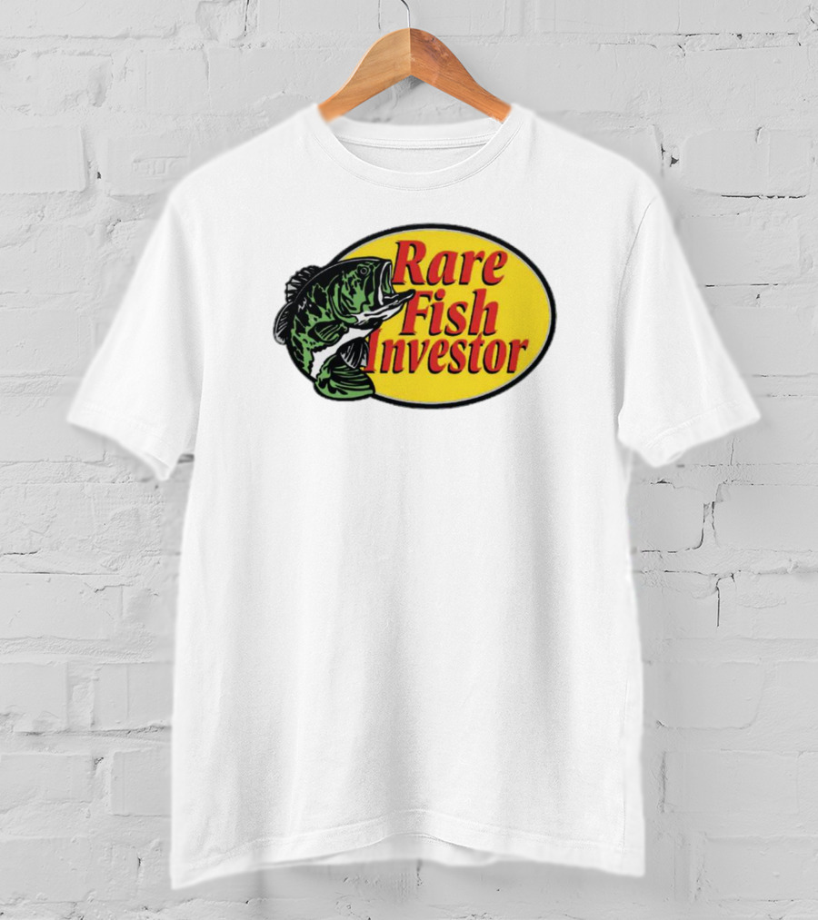 Rare Fish Investor Yellow Oval Emblem With Bass T-Shirt