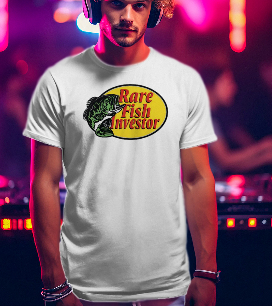 Rare Fish Investor Yellow Oval Emblem With Bass T-Shirt