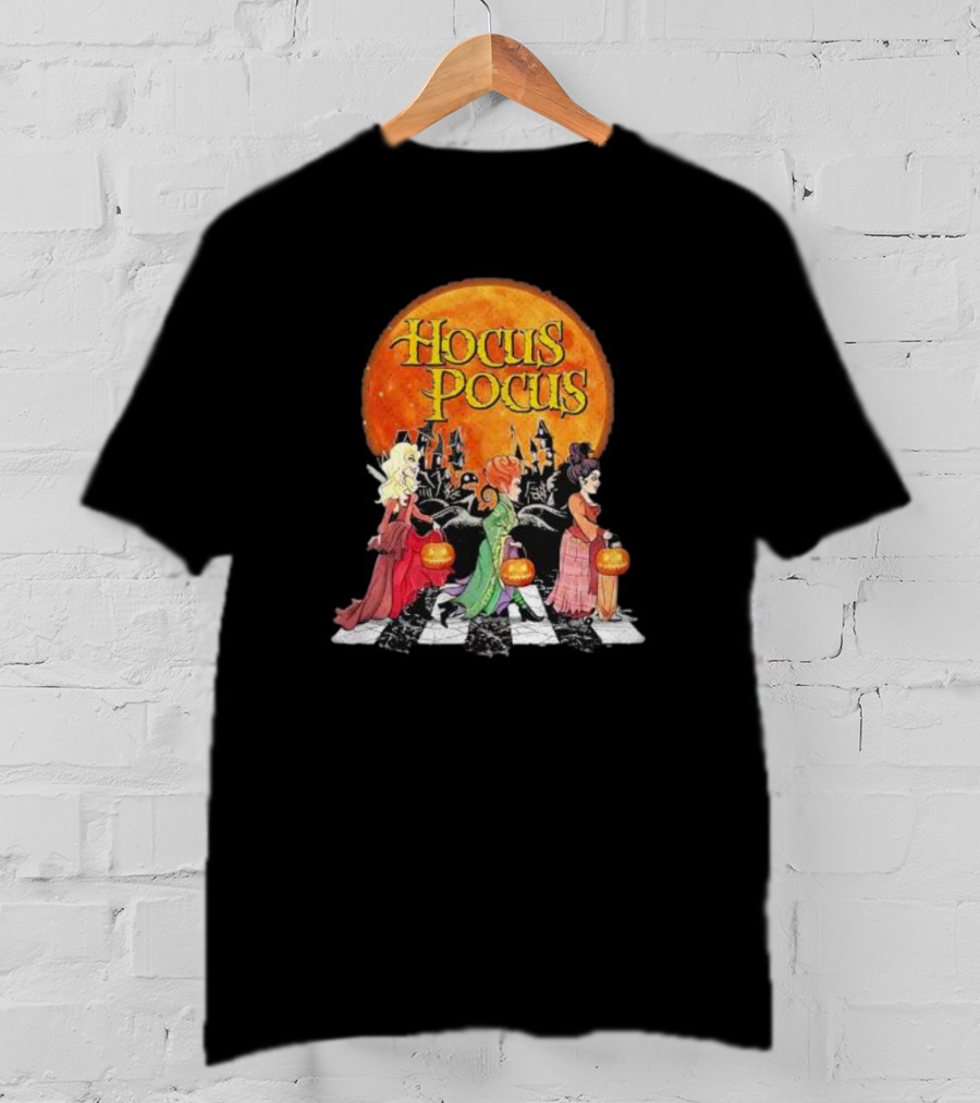 Hocus Pocus Sanderson Sisters Abbey Road Pumpkin Halloween T-Shirt