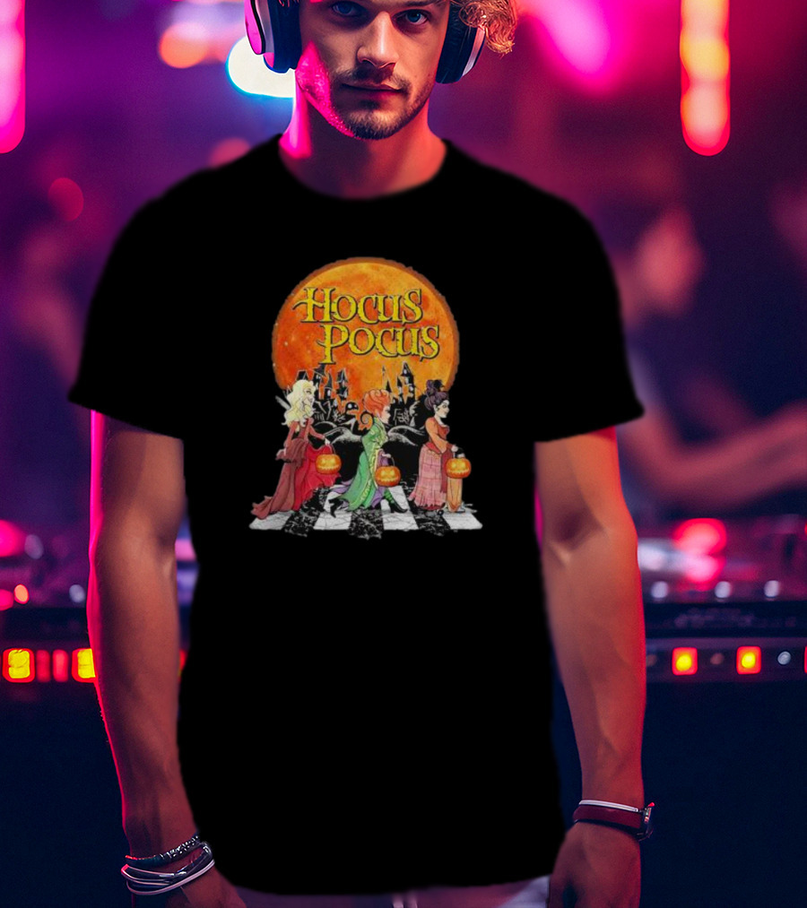 Hocus Pocus Sanderson Sisters Abbey Road Pumpkin Halloween T-Shirt