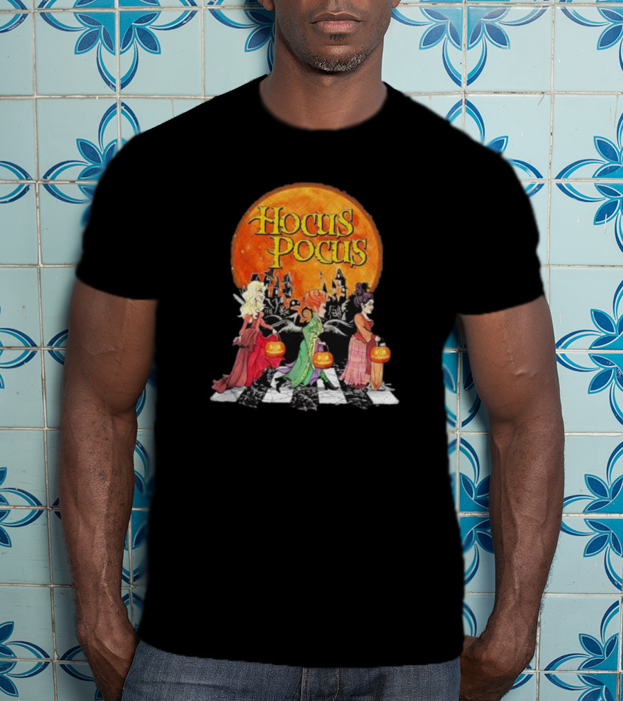 Hocus Pocus Sanderson Sisters Abbey Road Pumpkin Halloween T-Shirt