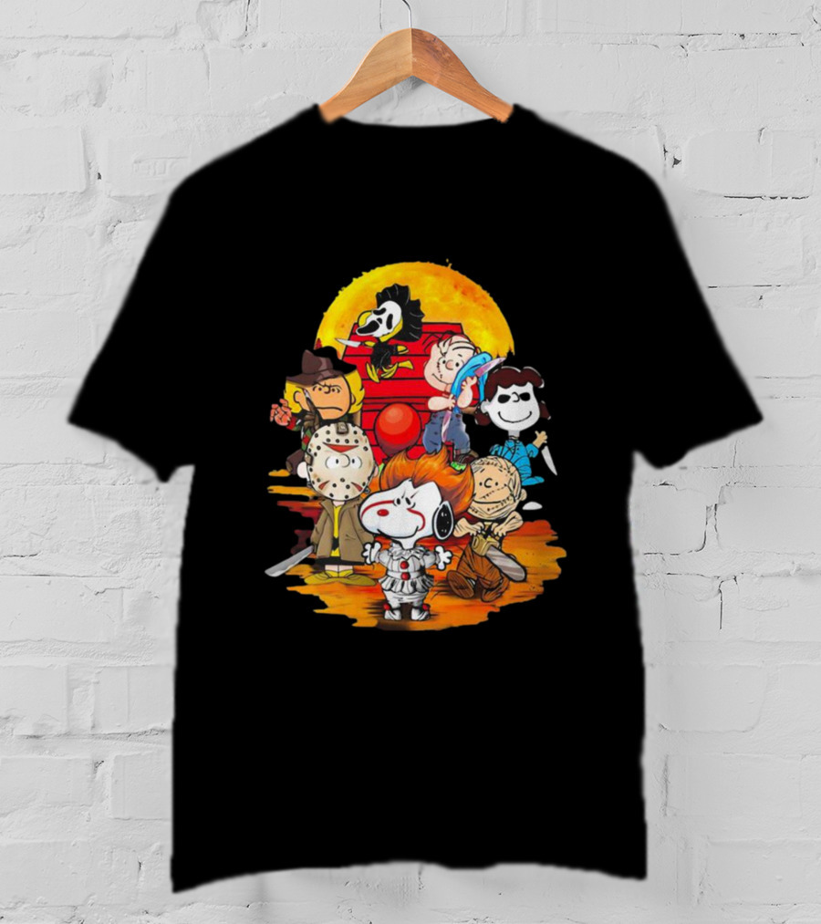 Snoopy Peanuts Horror Characters Halloween Moon T-Shirt
