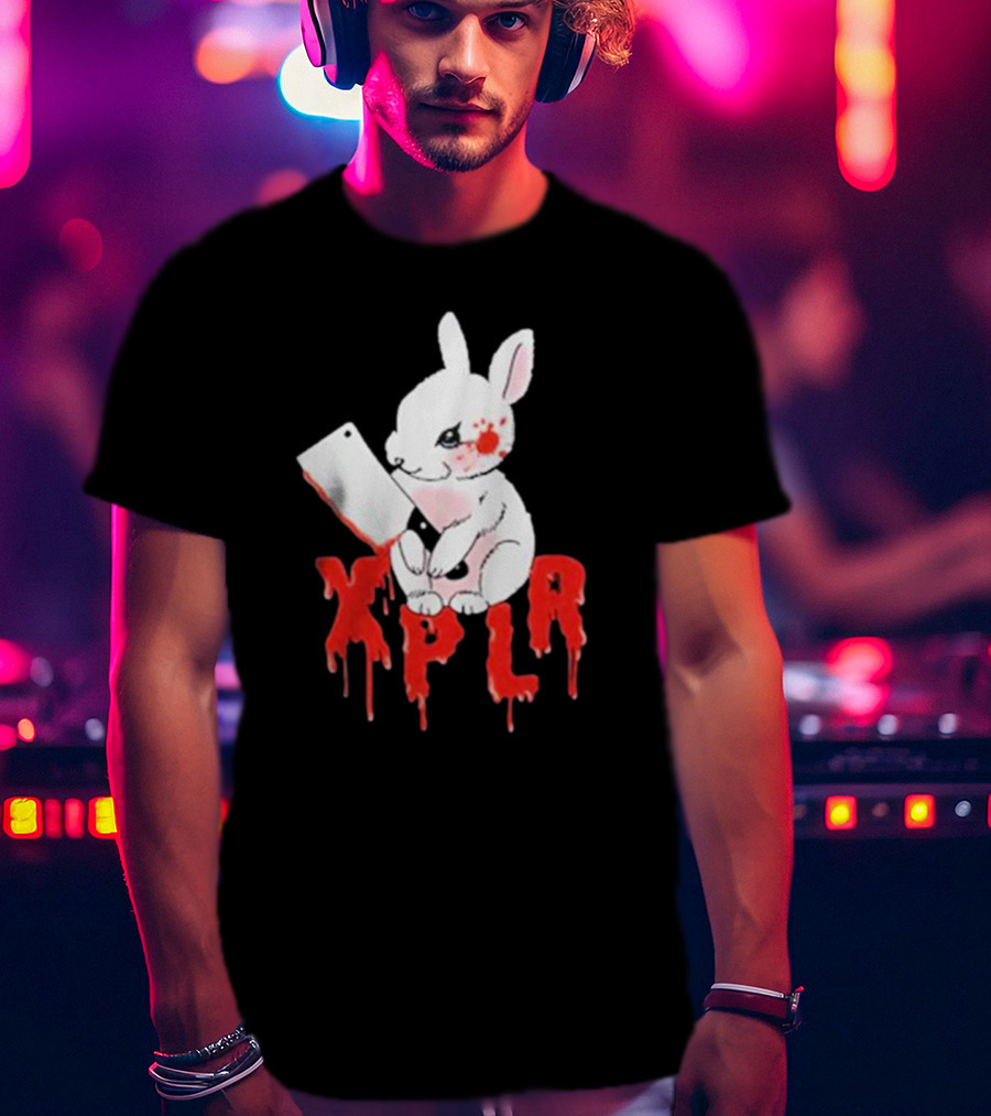 XPLR Bloodstained Rabbit With Cleaver T-Shirt