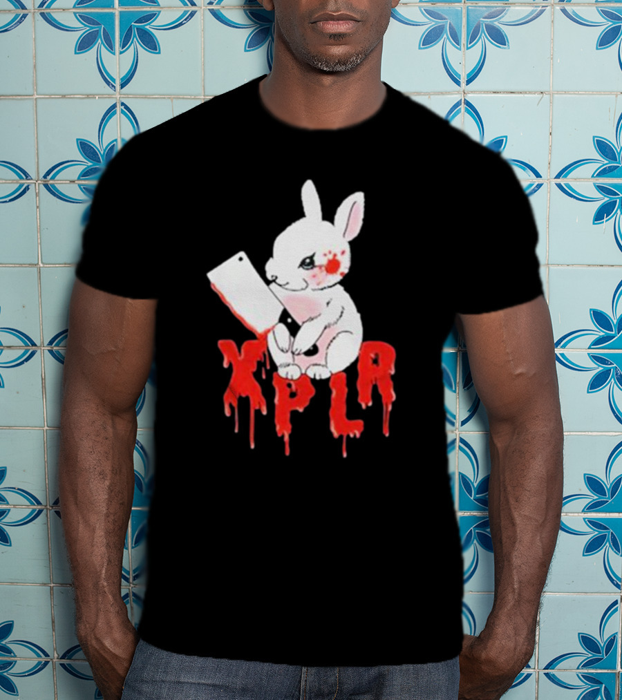 XPLR Bloodstained Rabbit With Cleaver T-Shirt