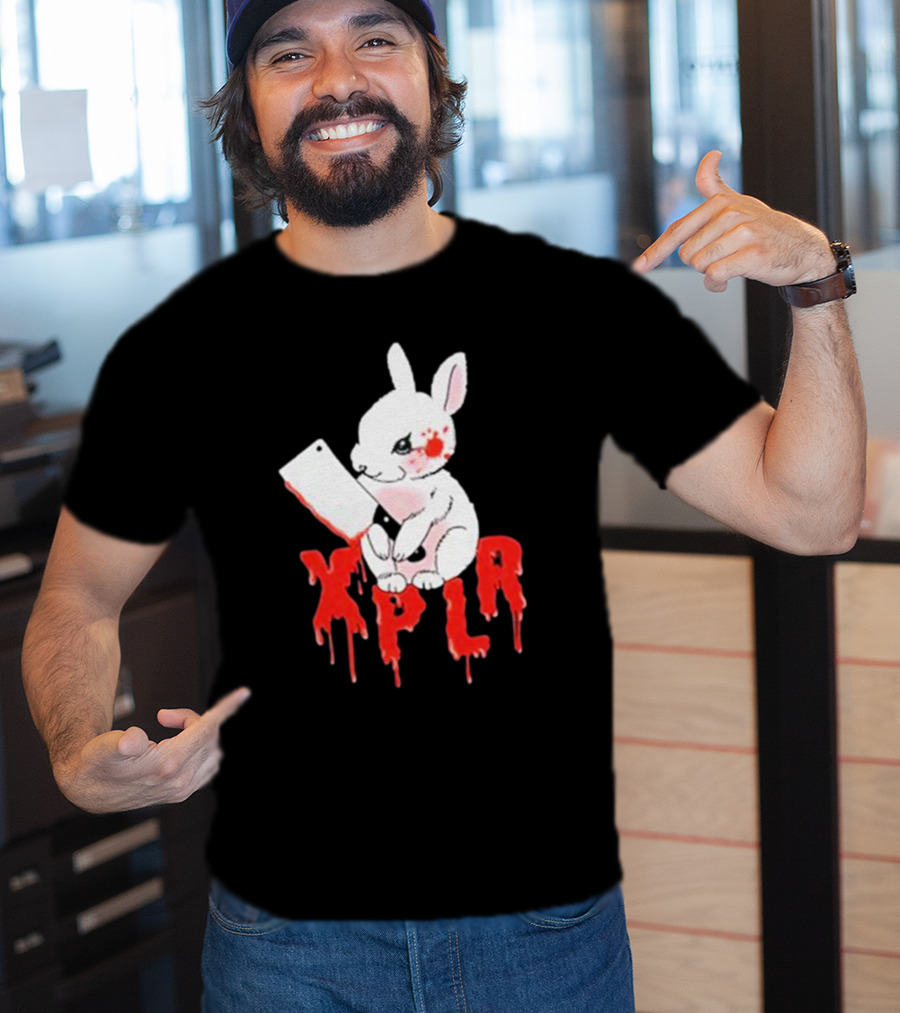 XPLR Bloodstained Rabbit With Cleaver T-Shirt