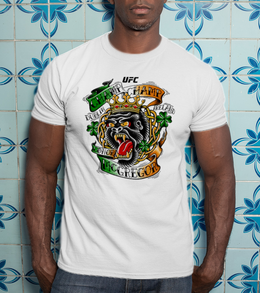 UFC Conor McGregor Champ Champ Dublin Ireland Screaming Gorilla T-Shirt