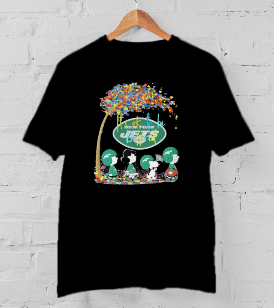 New York Jets NFL It’s Ok To Be Different Autism Awareness Peanut Characters T-Shirt