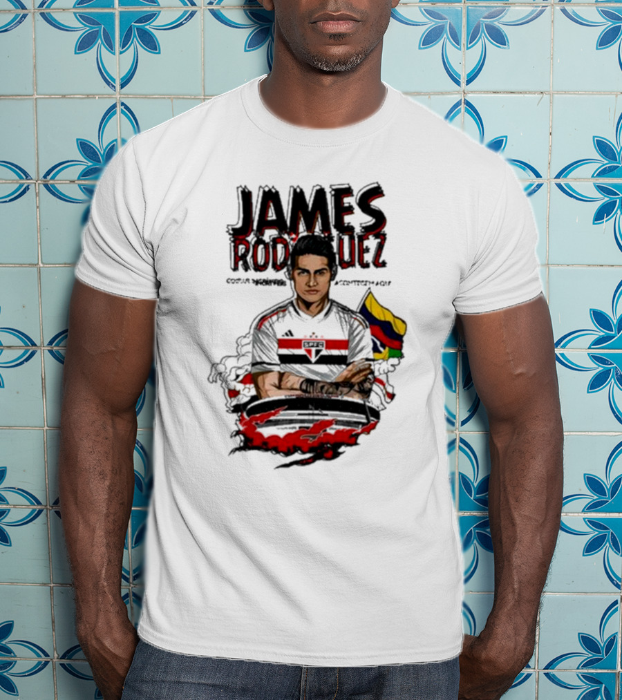 James Rodriguez Sao Paulo Football Colombia Flag T-Shirt