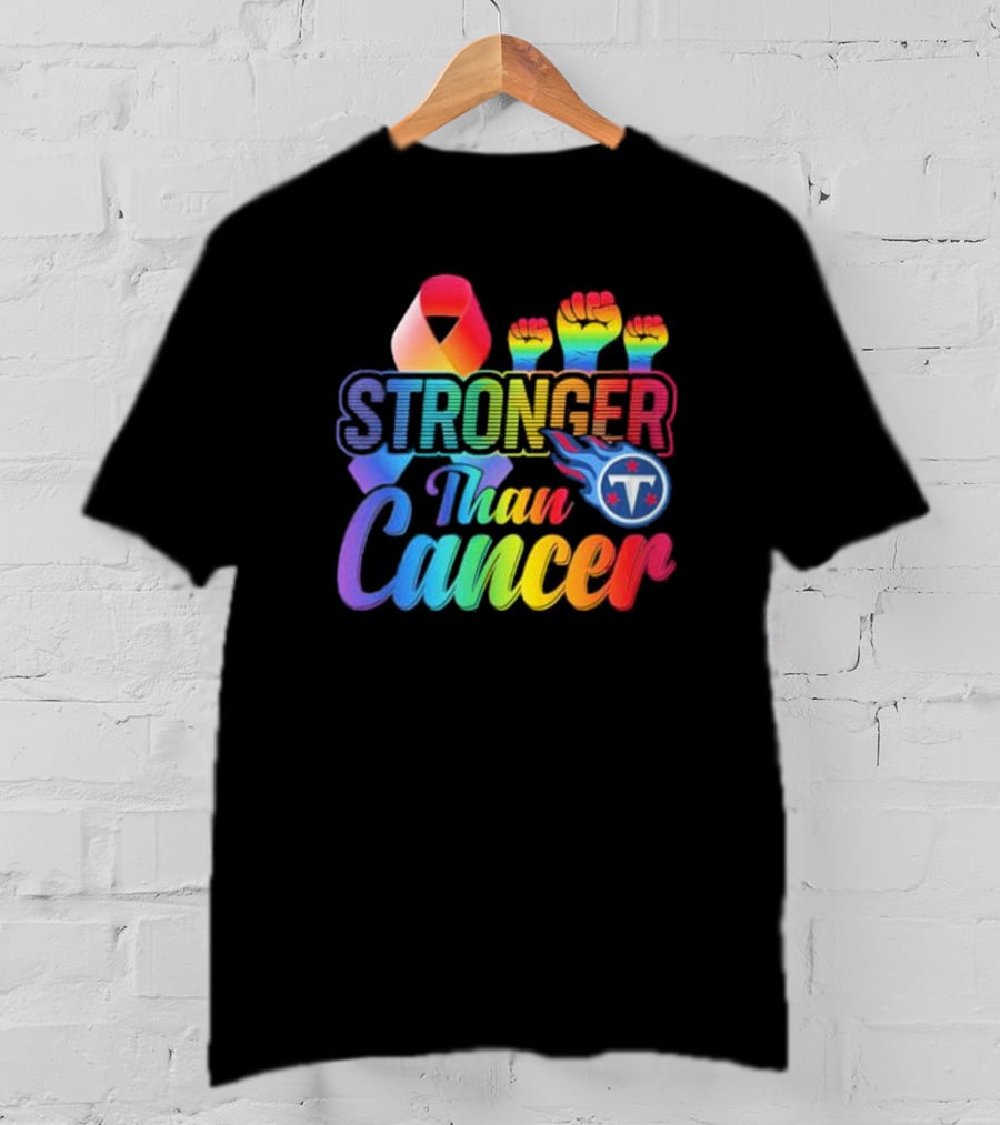 Tennessee Titans Rainbow Stronger Than Cancer NFL Awareness T-Shirt